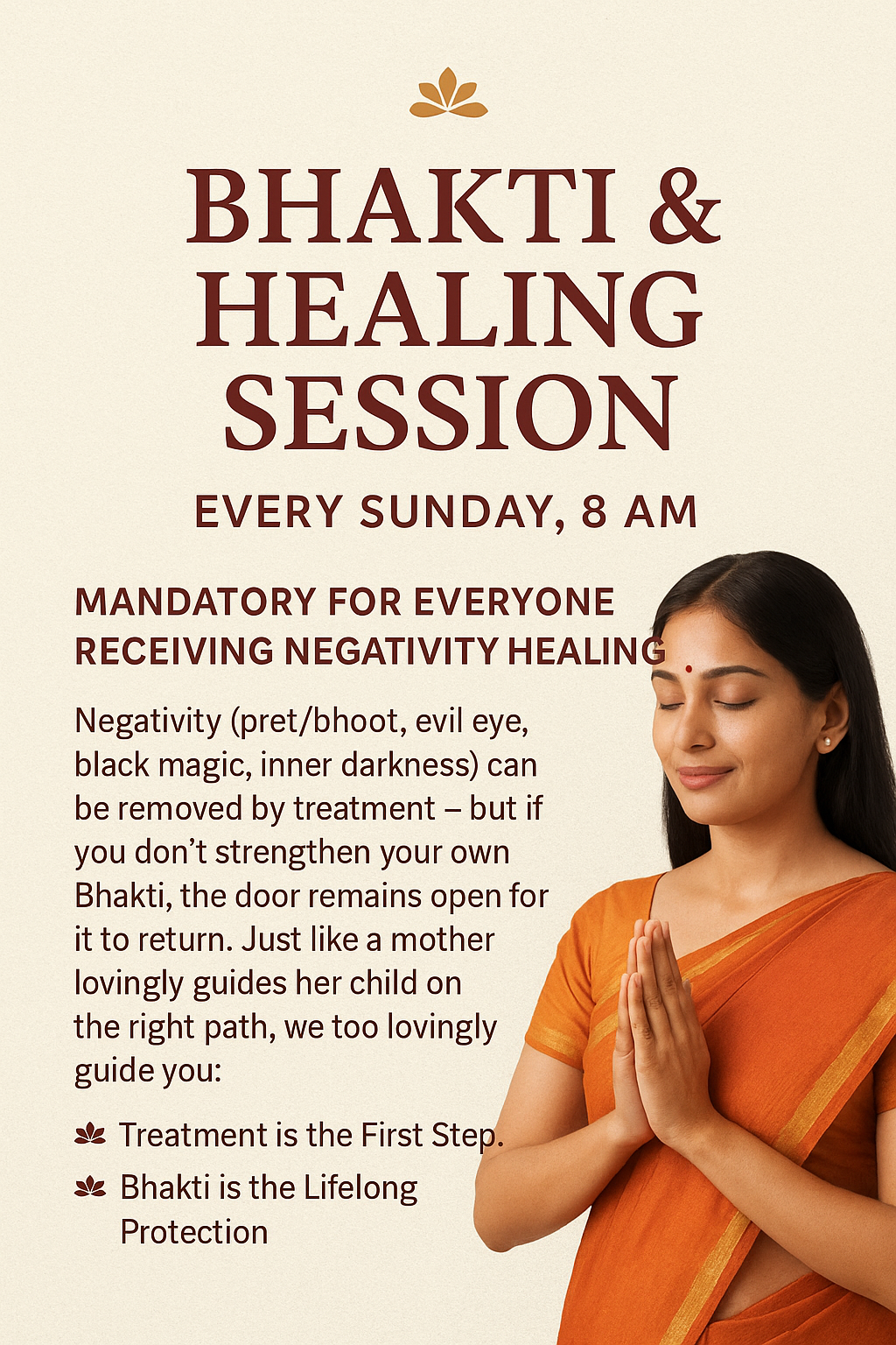 🌸 Bhakti & Healing Session – Every Sunday, 8 AM 🌸